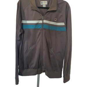 Fossil Jacket Sz L Brown Track Full Zipper Spring Fall Pocket Girl Unisex 92638